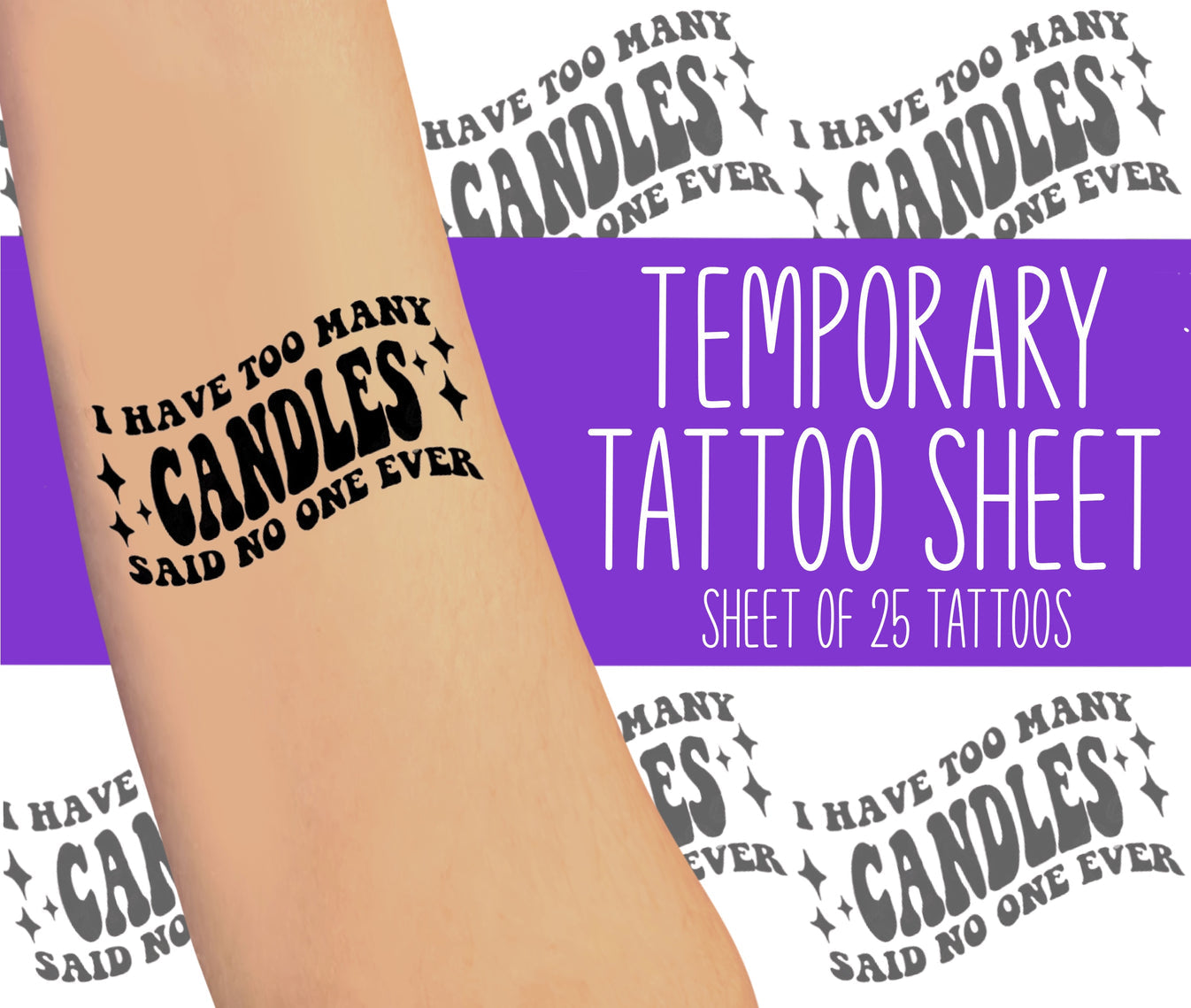 Candle Lover Temporary Tattoos