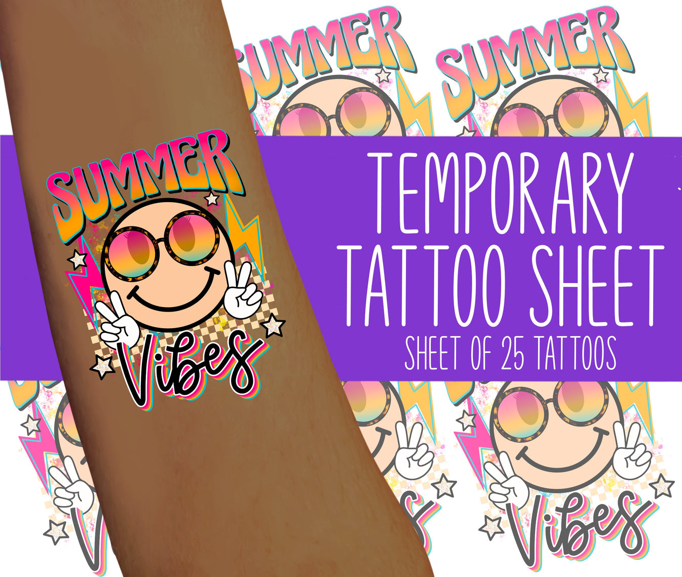 Summer Vibes Temporary Tattoos