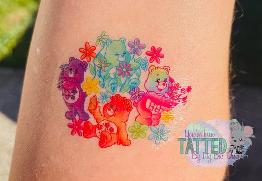 Rainbow Bears By ZaraRose Designs Temporary Tattoos