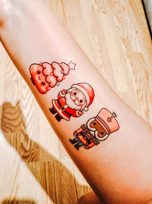 Pink Christmas Cuties Temporary Tattoos