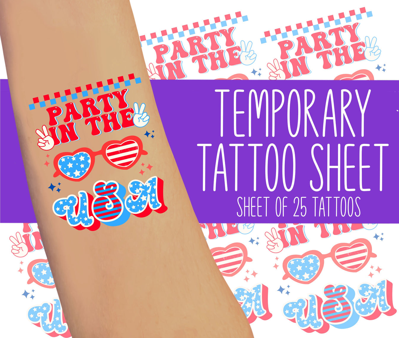 Party In The USA Temporary Tattoos