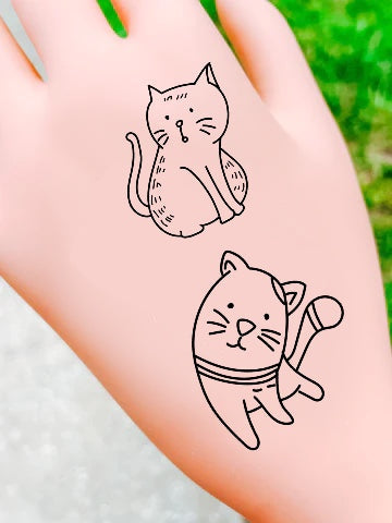 Kitties Line Art Temporary Tattoos