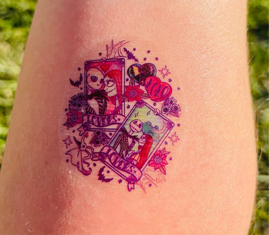 Skellington Love By Artworking Mama Temporary Tattoos