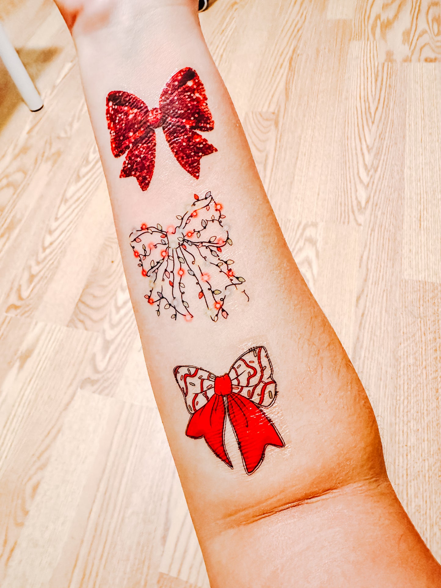 Holiday Bow Mix Temporary Tattoos