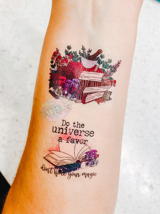 Spooky Library Temporary Tattoos