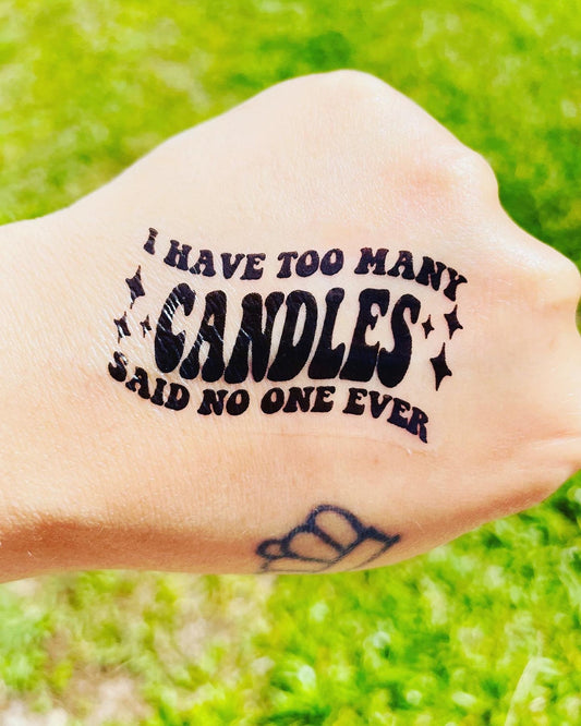Candle Lover Temporary Tattoos