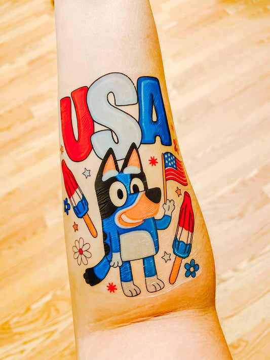 USA Pup By Lively BLB Designs Temporary Tattoos