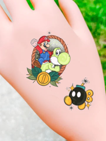 Super Bros Temporary Tattoos