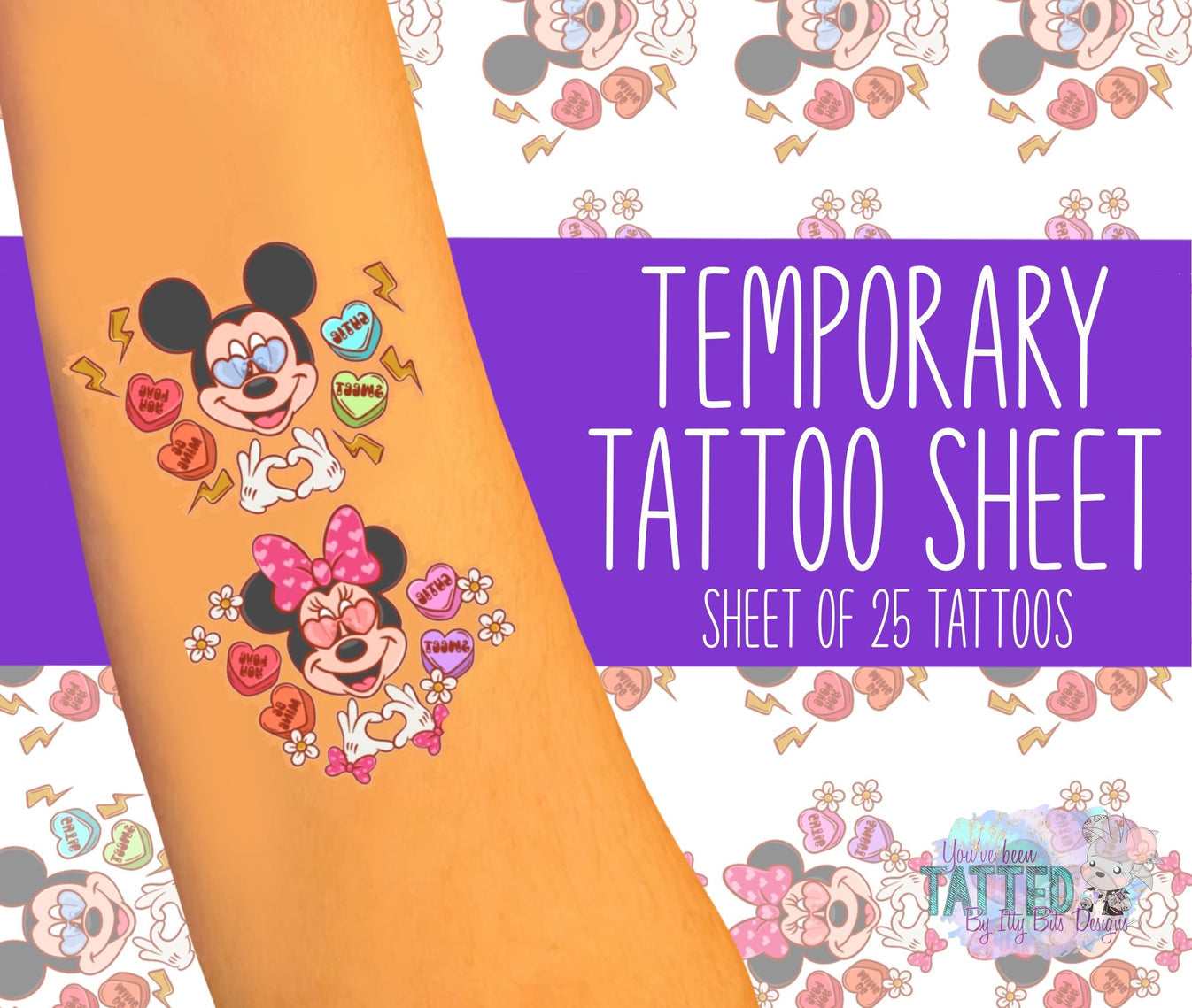 Mouse Love By Pixelcass Temporary Tattoos