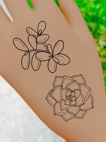Succulents & More Line Art Temporary Tattoos