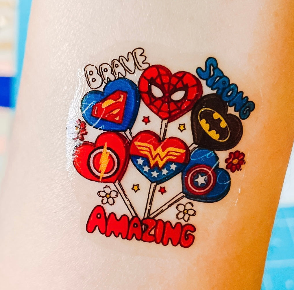 Superhero Love Pops By Lively Designs Co Temporary Tattoos