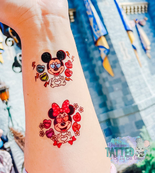 Mouse Love By Pixelcass Temporary Tattoos
