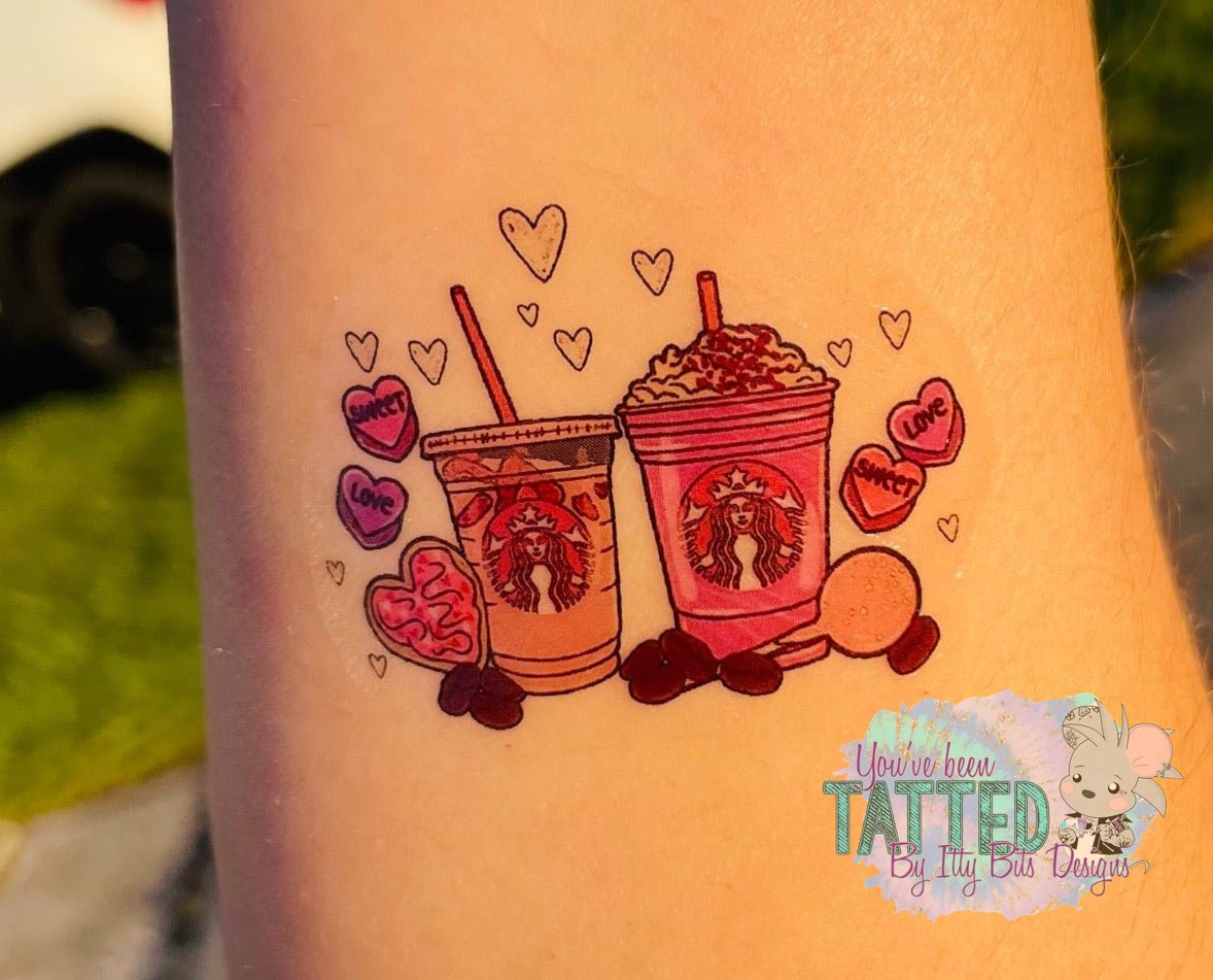 Frappe Love By PixelCass Temporary Tattoos