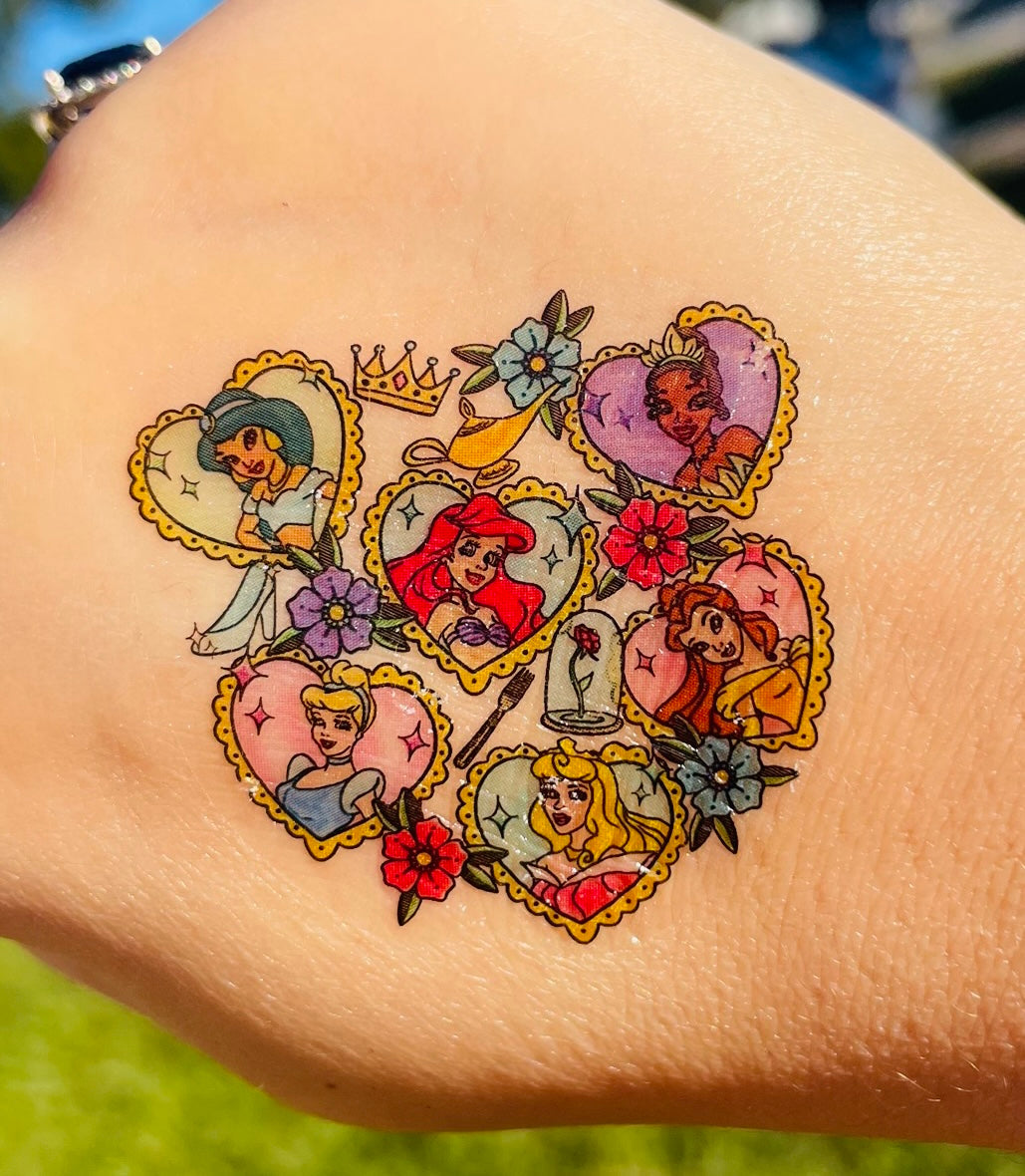 Magical Princess Hearts By Pixelcass Temporary Tattoos