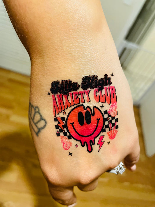 Anxiety Club Temporary Tattoos