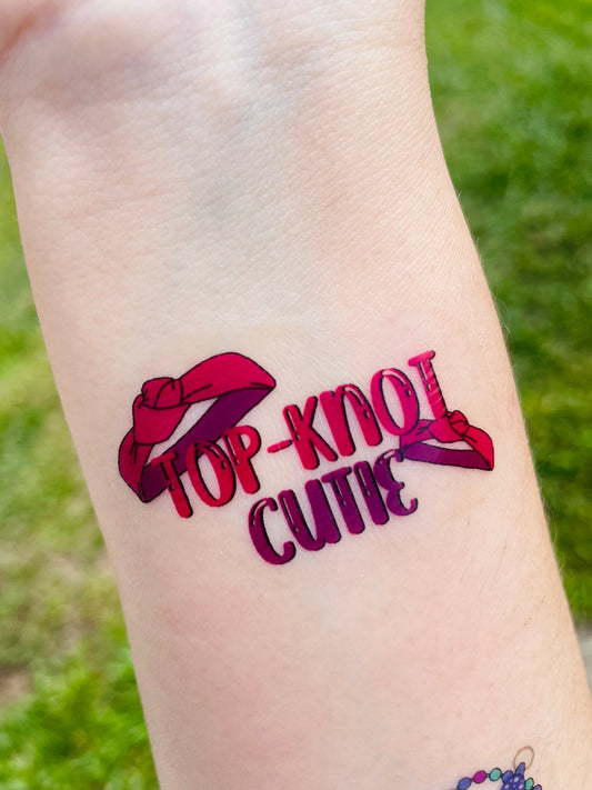 Top Knot Cutie Temporary Tattoos