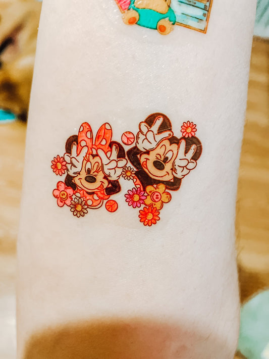Spring Mouse Love By Pixelcass Temporary Tattoos