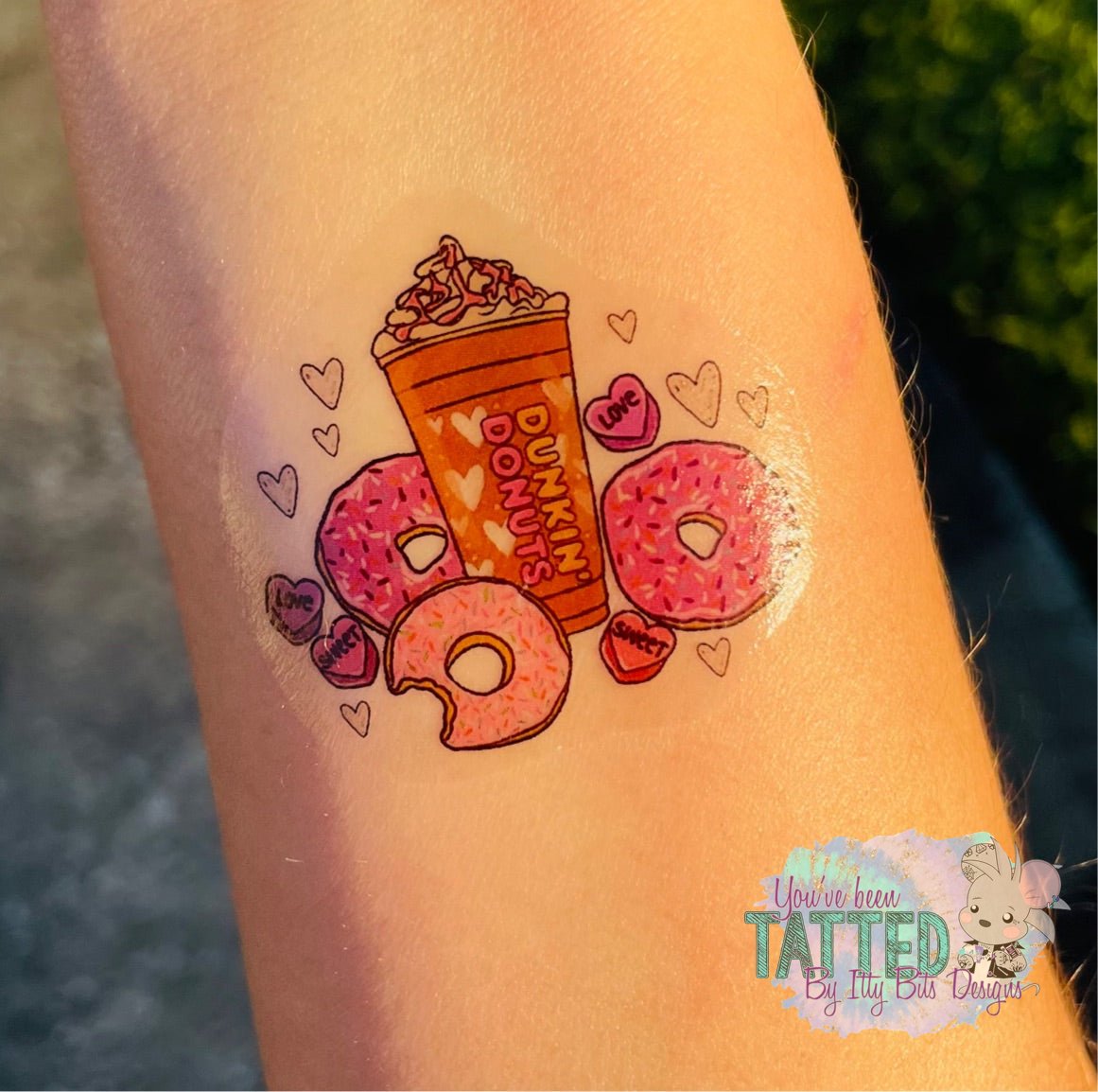 Dunkin’ Love By PixelCass Temporary Tattoos