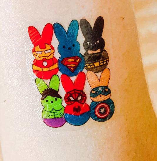 Superhero Peeps Temporary Tattoos
