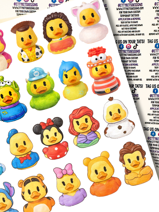 Cruise Ducks Temporary Tattoos