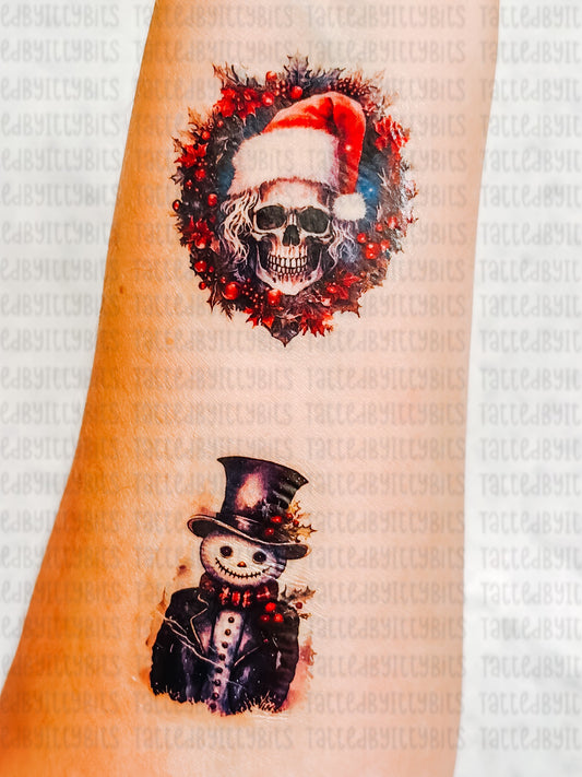 Dark Christmas Mix Temporary Tattoos