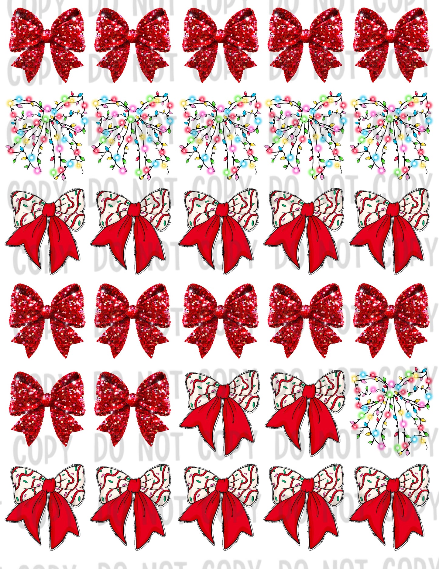 Holiday Bow Mix Temporary Tattoos