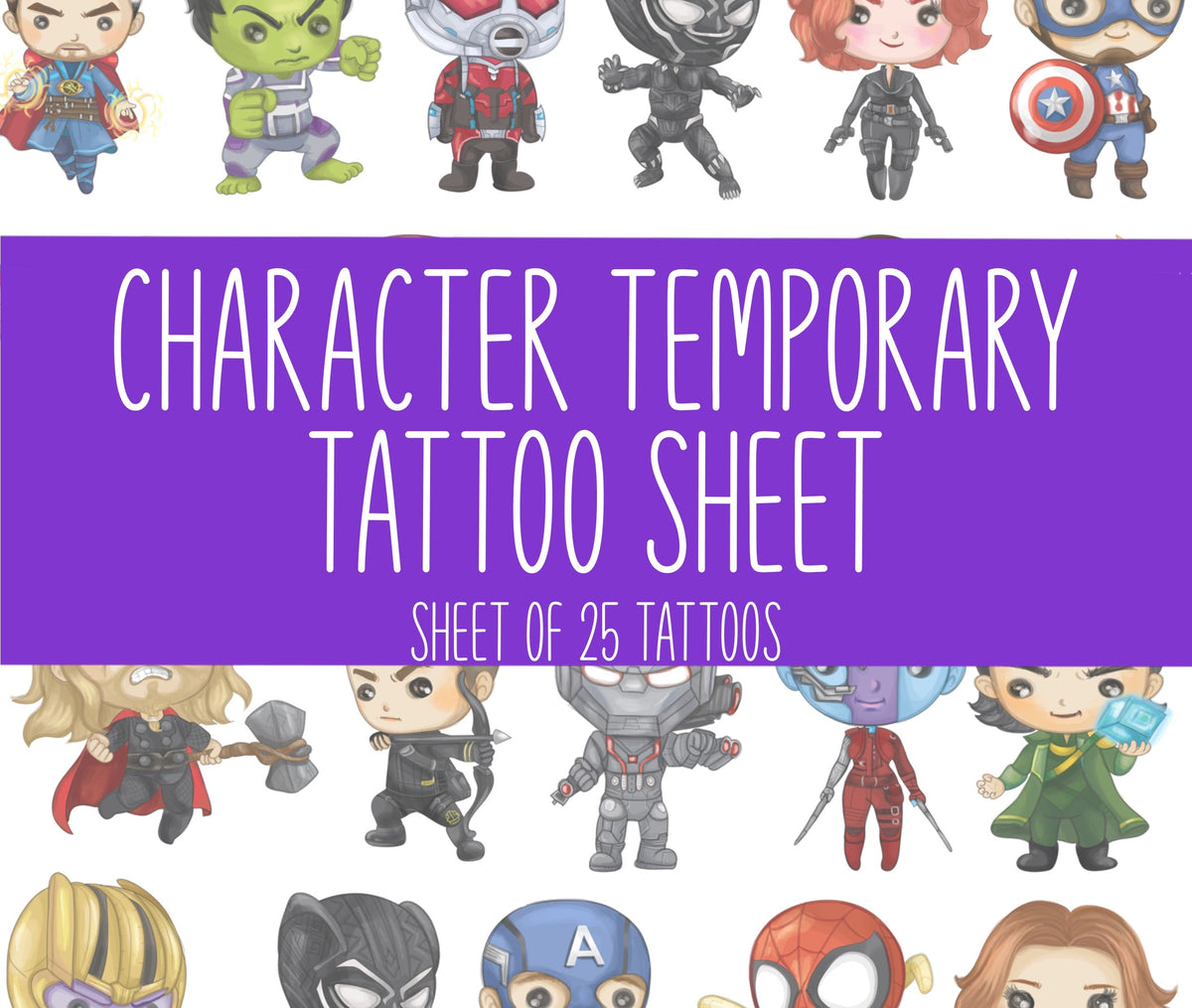 Magical Superheroes Temporary Tattoos