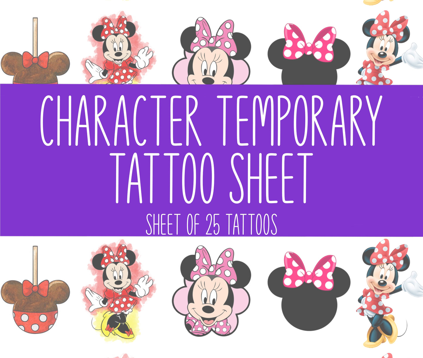 Pink Mouse Tattoo Sheet