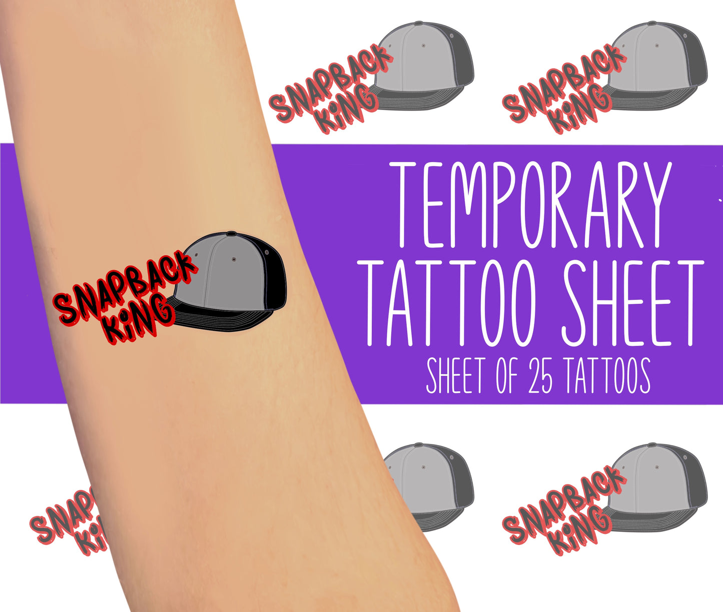 SnapBack King Tattoo Sheet