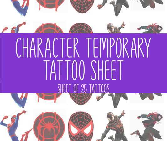 Spidey Superhero Tattoo Sheet